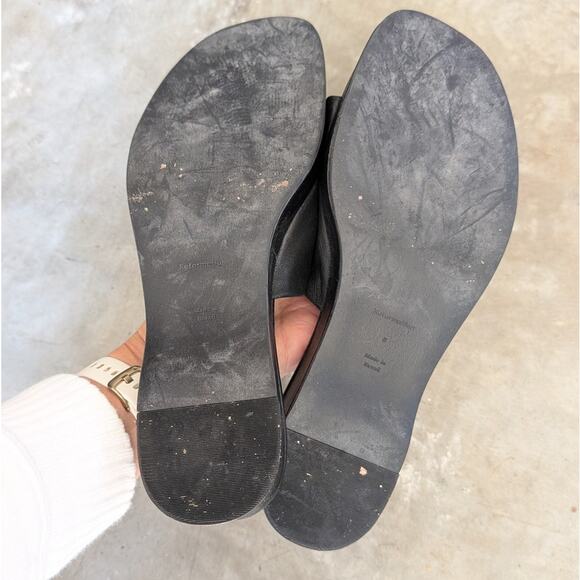 Reformation Rue Platform Slide Black Leather Sandals, size 8 - Picture 7 of 7